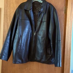 Black lambskin leather jacket